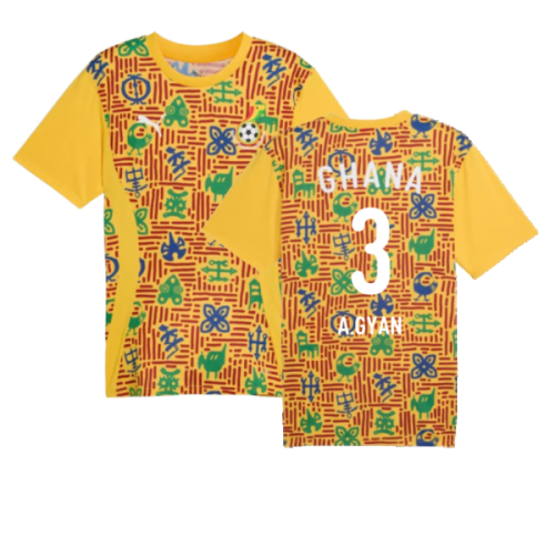 2024-2025 Ghana Pre-Match SS Jersey (Yellow) (A.Gyan 3)