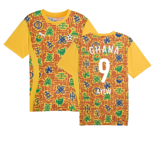 2024-2025 Ghana Pre-Match SS Jersey (Yellow) (Ayew 9)