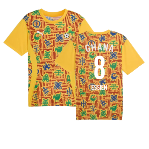 2024-2025 Ghana Pre-Match SS Jersey (Yellow) (Essien 8)