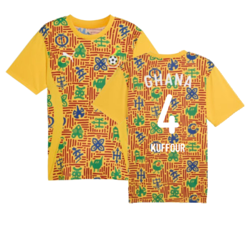 2024-2025 Ghana Pre-Match SS Jersey (Yellow) (Kuffour 4)