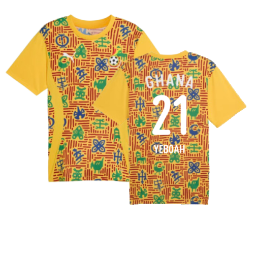 2024-2025 Ghana Pre-Match SS Jersey (Yellow) (Yeboah 21)