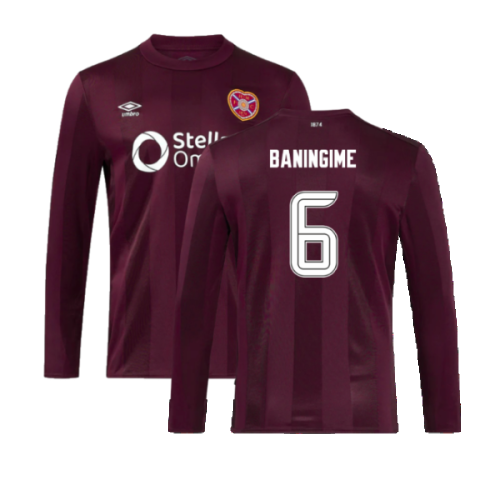 2024-2025 Hearts Long Sleeve Home Shirt (Baningime 6)