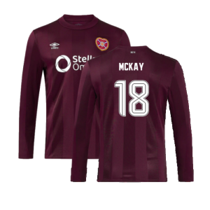 2024-2025 Hearts Long Sleeve Home Shirt (McKay 18) 2024-2025 Hearts Long Sleeve Home Shirt (McKay 18)