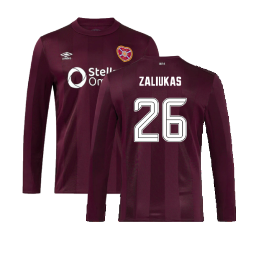 2024-2025 Hearts Long Sleeve Home Shirt (Zaliukas 26)