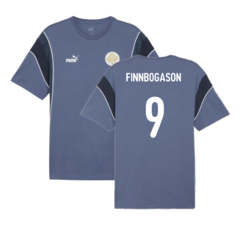 2024-2025 Iceland ftblArchive Tee (Cobalt) (Finnbogason 9)