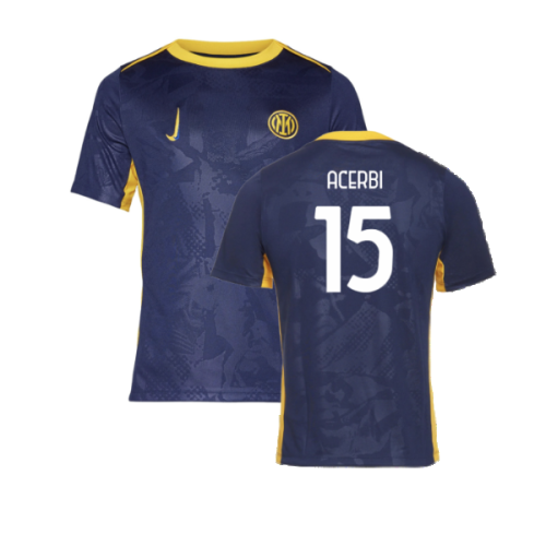 2024-2025 Inter Milan Academy Third Pre-Match Shirt (Navy) (Acerbi 15)