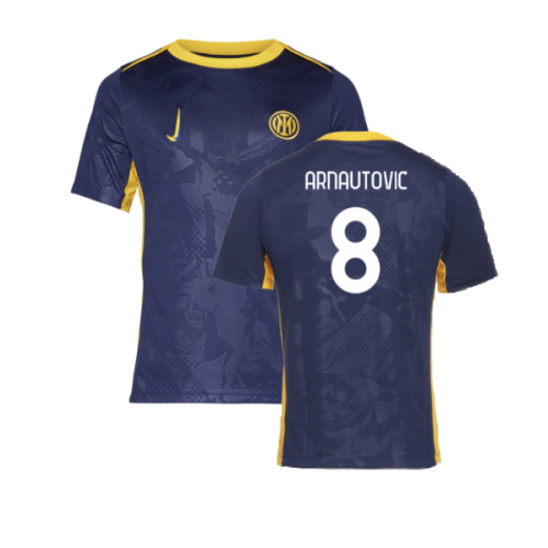 2024-2025 Inter Milan Academy Third Pre-Match Shirt (Navy) (Arnautovic 8)