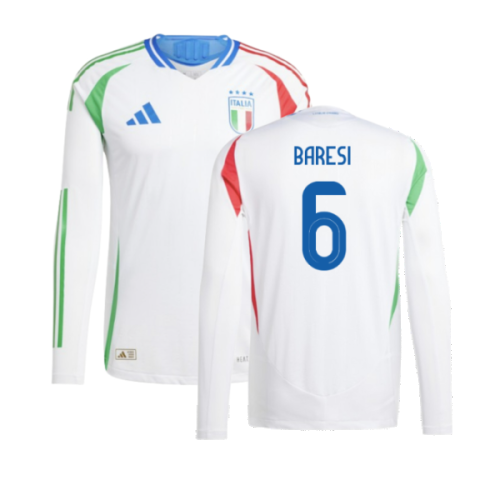 2024-2025 Italy Authentic Long Sleeve Away Shirt (BARESI 6)