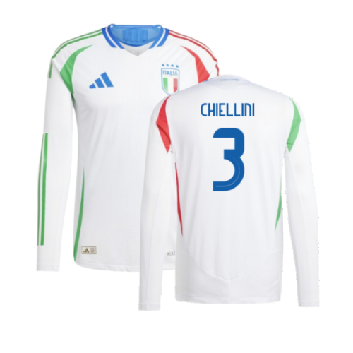 2024-2025 Italy Authentic Long Sleeve Away Shirt (CHIELLINI 3)
