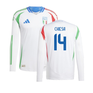 2024-2025 Italy Authentic Long Sleeve Away Shirt (CHIESA 14) 2024-2025 Italy Authentic Long Sleeve Away Shirt (CHIESA 14)