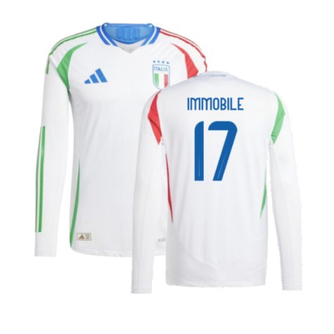 2024-2025 Italy Authentic Long Sleeve Away Shirt (IMMOBILE 17)