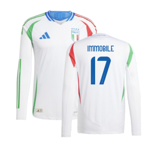 2024-2025 Italy Authentic Long Sleeve Away Shirt (IMMOBILE 17)