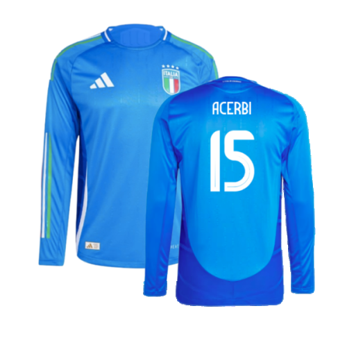 2024-2025 Italy Authentic Long Sleeve Home Shirt (ACERBI 15)