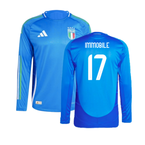 2024-2025 Italy Authentic Long Sleeve Home Shirt (IMMOBILE 17)