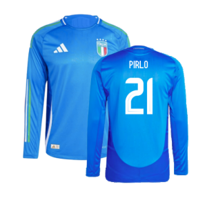 2024-2025 Italy Authentic Long Sleeve Home Shirt (PIRLO 21)