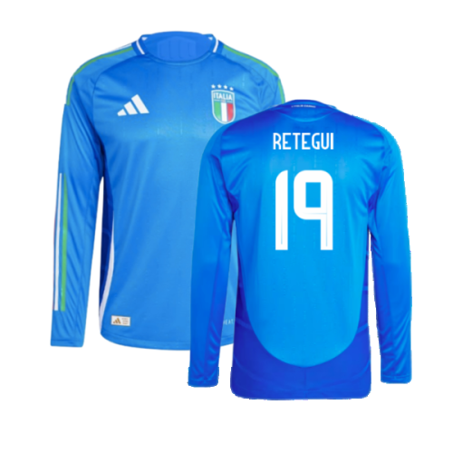 2024-2025 Italy Authentic Long Sleeve Home Shirt (RETEGUI 19)