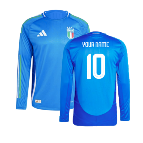 2024-2025 Italy Authentic Long Sleeve Home Shirt (Your Name)