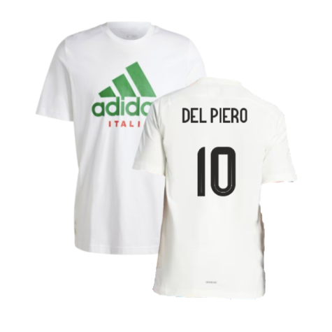 2024-2025 Italy DNA Graphic Tee (White) (DEL PIERO 10)