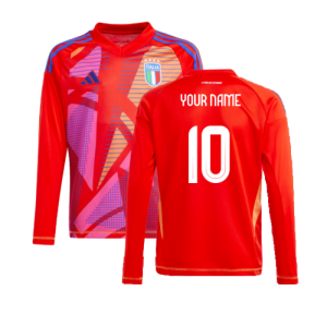 2024-2025 Italy Home Goalkeeper Shirt (Red) - Kids