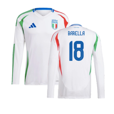 2024-2025 Italy Long Sleeve Away Shirt (BARELLA 18)