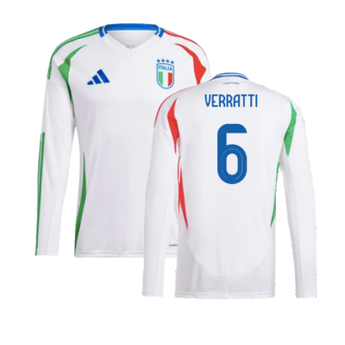 2024-2025 Italy Long Sleeve Away Shirt (VERRATTI 6)