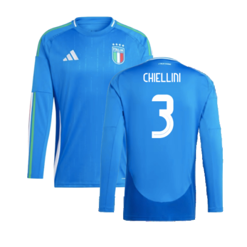 2024-2025 Italy Long Sleeve Home Shirt (CHIELLINI 3)
