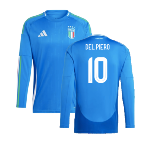 2024-2025 Italy Long Sleeve Home Shirt (DEL PIERO 10)