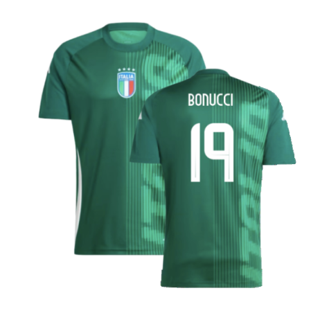 2024-2025 Italy Pre-Match Shirt (Green) (BONUCCI 19)