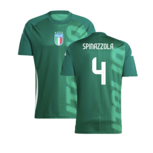 2024-2025 Italy Pre-Match Shirt (Green) (SPINAZZOLA 4) 2024-2025 Italy Pre-Match Shirt (Green) (SPINAZZOLA 4)