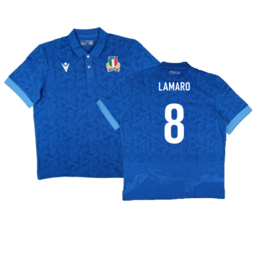 2024-2025 Italy Rugby Home Cotton Replica Shirt (Lamaro 8)