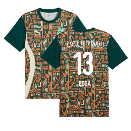 2024-2025 Ivory Coast Prematch SS Jersey (Dark Myrtle) (Boga 13)