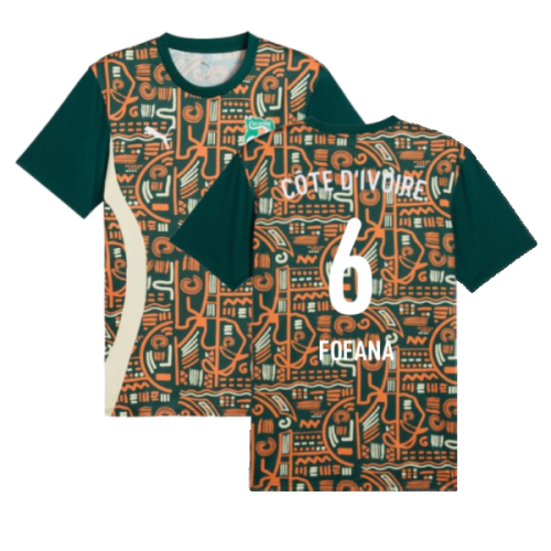 2024-2025 Ivory Coast Prematch SS Jersey (Dark Myrtle) (Fofana 6)