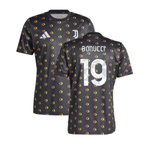 2024-2025 Juventus Pre-Match Shirt (Black) (Bonucci 19)