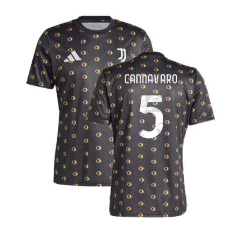 2024-2025 Juventus Pre-Match Shirt (Black) (Cannavaro 5)