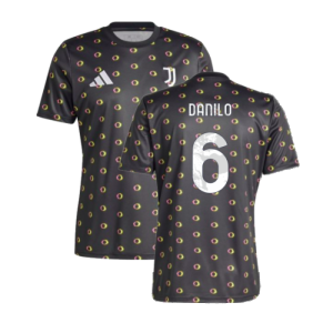 2024-2025 Juventus Pre-Match Shirt (Black) (Danilo 6)