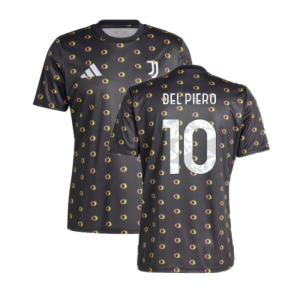 2024-2025 Juventus Pre-Match Shirt (Black) (Del Piero 10)