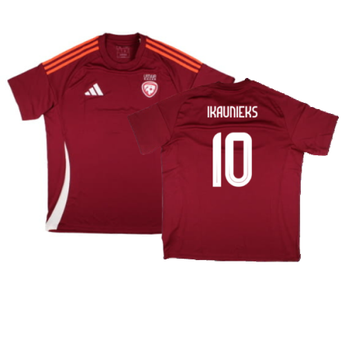 2024-2025 Latvia Home Fan Shirt (Ikaunieks 10)