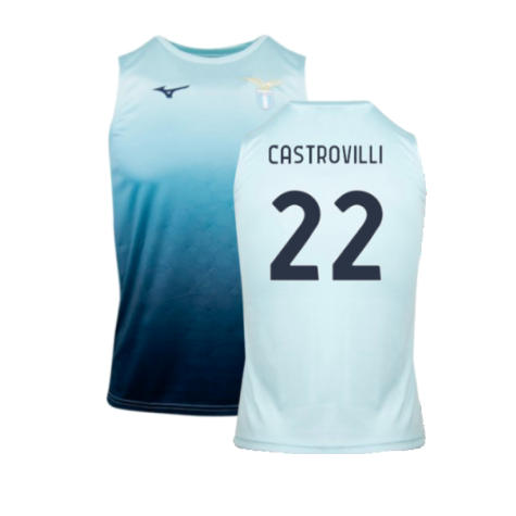 2024-2025 Lazio Graphic Sleeveless Training Shirt (Ice Blue) (Castrovilli 22)