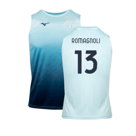 2024-2025 Lazio Graphic Sleeveless Training Shirt (Ice Blue) (Romagnoli 13)