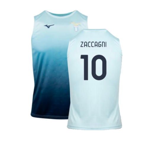 2024-2025 Lazio Graphic Sleeveless Training Shirt (Ice Blue) (Zaccagni 10)