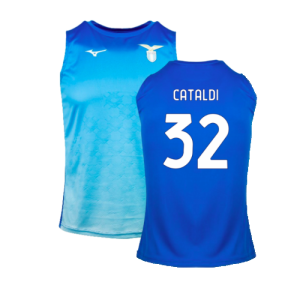 2024-2025 Lazio Graphic Sleeveless Training Shirt (Royal) (Cataldi 32)