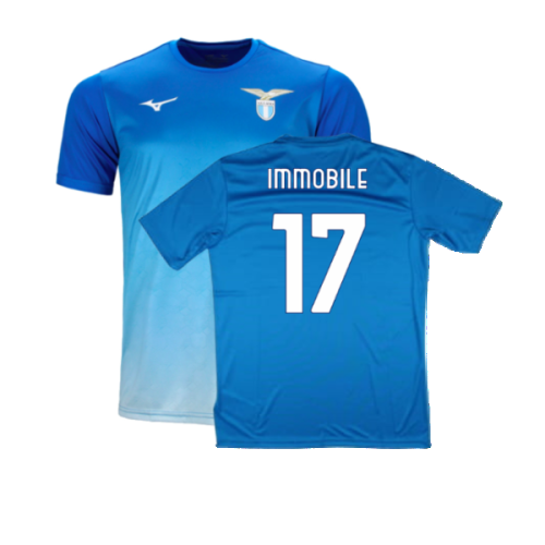 2024-2025 Lazio Graphic Training Shirt (Royal) (Immobile 17)