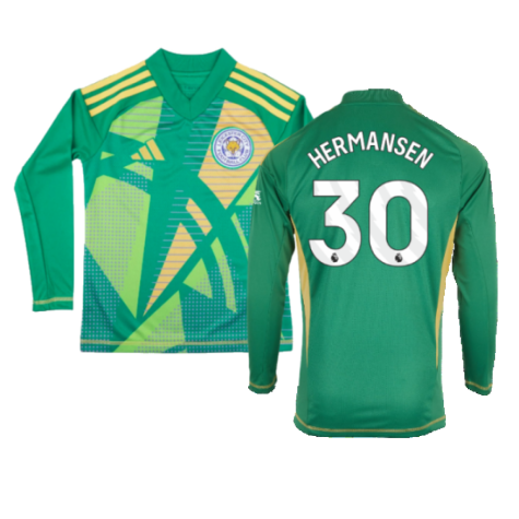 2024-2025 Leicester City Home Goalkeeper Shirt (Green) - Kids (Hermansen 30)