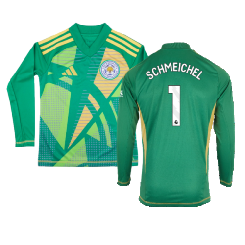 2024-2025 Leicester City Home Goalkeeper Shirt (Green) - Kids (Schmeichel 1)