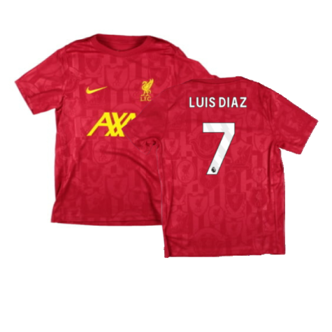 2024-2025 Liverpool Academy Pre-Match Shirt (Red) - Kids (Luis Diaz 7)