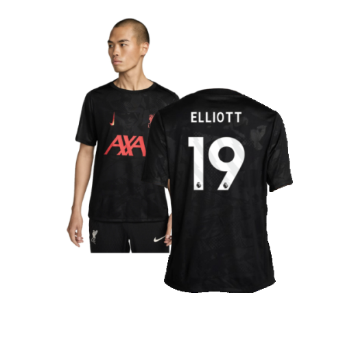 2024-2025 Liverpool Academy Pro Third Pre-Match Top (Black) (Elliott 19)