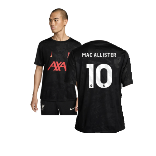 2024-2025 Liverpool Academy Pro Third Pre-Match Top (Black) (Mac Allister 10)