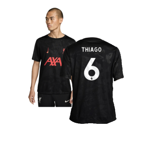 2024-2025 Liverpool Academy Pro Third Pre-Match Top (Black) (Thiago 6)