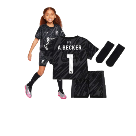 2024-2025 Liverpool Goalkeeper Mini Kit (Black) (A.Becker 1)