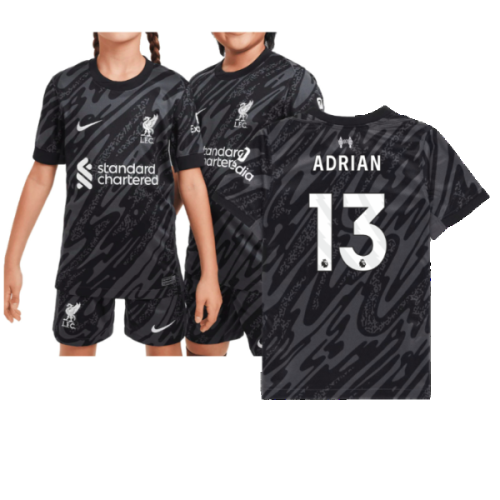 2024-2025 Liverpool Home Goalkeeper Shirt (Black) - Kids (Adrian 13)